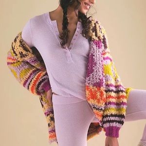 NWT Free People Peggy Wool Cardigan Sunshine Orchid